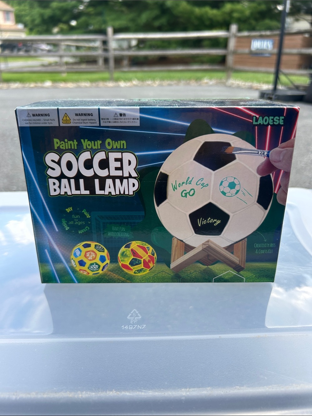 LAOESE Paint Your Own Soccer Ball Lamp - Black & White
